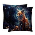 thumbnail image 1 of Starry Animals Velvet Throw Pillows Set of 2 - Decorative Pillows with Unique Patterns for Sofa Couch Bed - Pillow Covers - Available in 16x16, 18x18, 20x20 Inches, 1 of 6