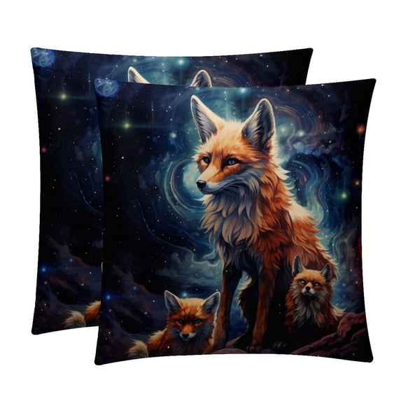 Starry Animals Velvet Throw Pillows Set of 2 - Decorative Pillows with Unique Patterns for Sofa Couch Bed - Pillow Covers - Available in 16x16, 18x18, 20x20 Inches