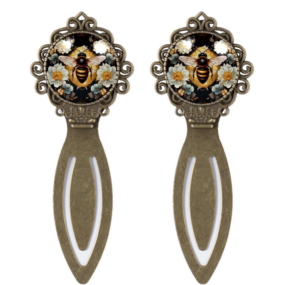 Starry Bee Copper-Colored Lace Bookmarks Set - Stainless Steel Book Markers for Reading and Gift Giving