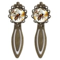 thumbnail image 1 of Starry Bee Elegant Vintage Copper-Colored Lace Bookmarks - Stainless Steel Reading Accessories for Book Lovers, Set of 2, 1 of 5