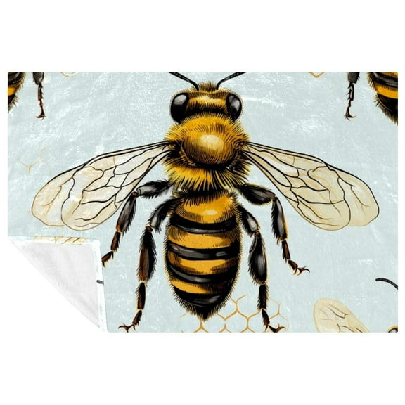 Starry Bee Soft and Warm Microfiber Throw Blanket: Lightweight Printed Blanket for Sofa, Bed, Couch, Office, and Camping