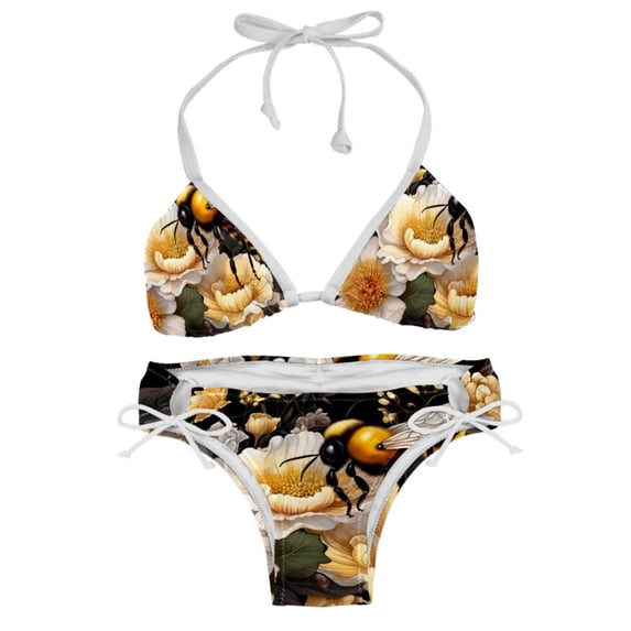 Starry Bees in the Sky Detachable Sponge, Adjustable Strap, Bikini Set Two-Pack Swim Suit – Beach, Pool, Vacation