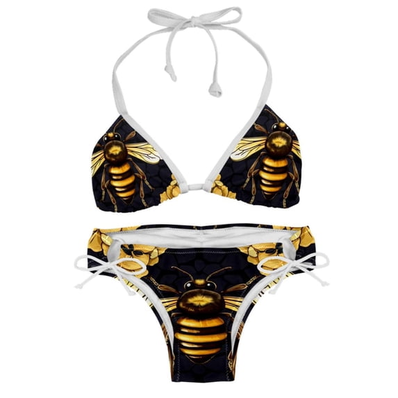 Starry Bees in the Sky Detachable Sponge Adjustable Strap Bikini Set Two-Pack Swimsuits Swimming Suits Applicable Scenes
