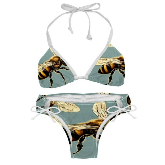Starry Bees in the Sky Detachable Sponge Adjustable Strap Bikini Set Two-Pack Swimsuits for All Occasions