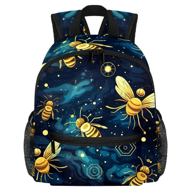 Starry Bees in the Sky Large Capacity Backpack with Adjustable Shoulder ...