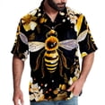 thumbnail image 1 of Starry Bees in the Sky Men's Short Sleeve Casual Printed Button Down Beach Shirts, 1 of 6