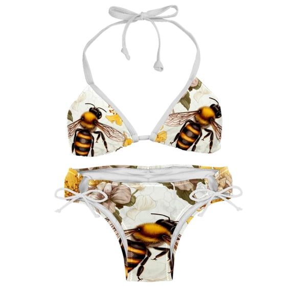 Starry Bees in the Sky Swim Suit Bikini Sets with Detachable Sponge & Adjustable Strap, Two-Pack - Versatile Swimwear for Any Occasion