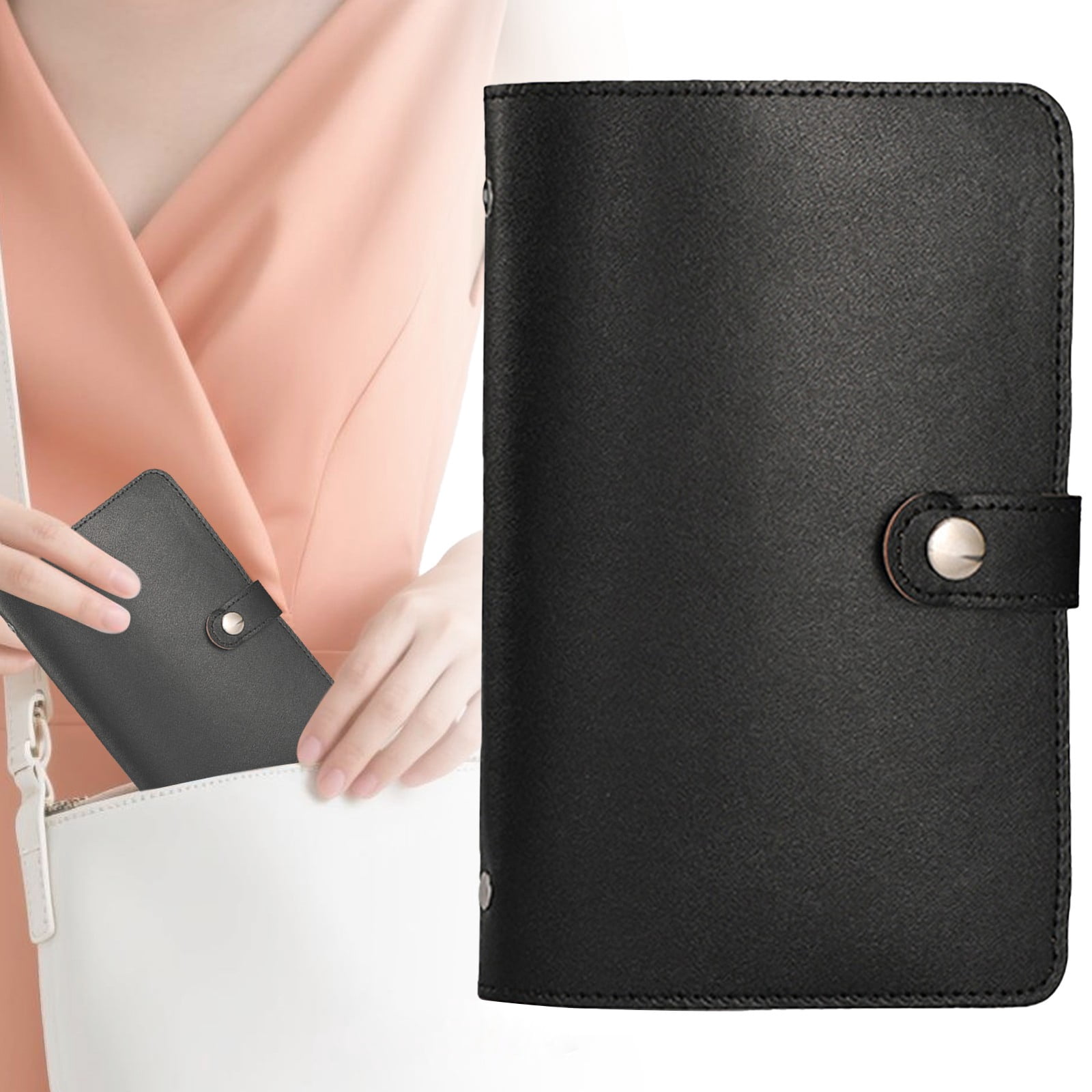 Starry Black A6 Leather Cash Folder – Dusknt 100 Envelope Savings ...
