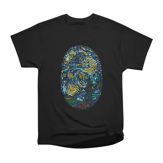 Starry DNA Van Goghs Fingerprint T-Shirt Tee Gift For Him Merch For Her Apparel For Friend
