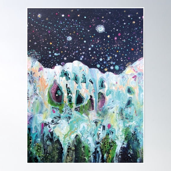 Starry Dark Ice Poster Wall Art, Modern Wall Decor, 12x18 UNFRAMED