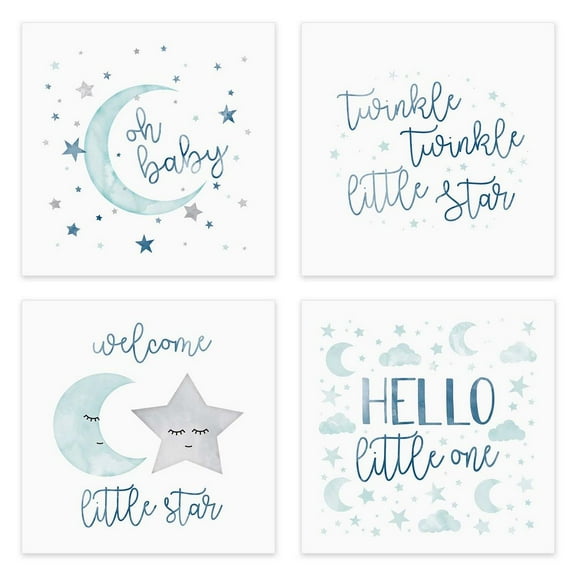 Starry Delight Baby Shower Napkins / 48 Twinkle Star And Moon Beverage Napkins / 4 3/4" x 4 3/4" Little Star Cocktail Napkins / Gender Neutral Nursery Rhyme Party Supplies