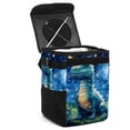 thumbnail image 1 of Starry Dinosaur Car Trash Can Mini Trash Can, Foldable with Lid, Leak-Proof, Hanging Storage Bag, 1 of 6