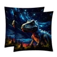 thumbnail image 1 of Starry Dinosaur Covers Pillows Set of 2 with Unique Patterns, Throw Pillow Inserts for Bed or Couch, Available in 16x16, 18x18, 20x20 Inches for Any Occasion, 1 of 6