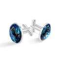 thumbnail image 1 of Starry Dinosaur Elegant Suit Accessory: Stainless Steel Cufflink Set for Men's Formal Attire, Dress Shirts, and Special Occasions, 1 of 6