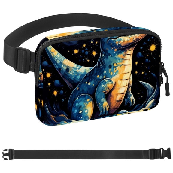 Starry Dinosaur Fanny Pack for Women and Men,Waist Bags, Running Waist Bag, Large Pouch & Adjustable Strap,Waterproof ,for Gym,Jogging, Cycling, Traveling, Fitness, Hiking