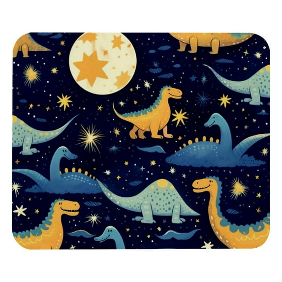 Starry Dinosaur Gaming Mousepad Mouse Mat Desk Mat - Square, 8.3x9.8 Inch, Non-Slip Rubber Bottom, Printed, Suitable for Office and Gaming