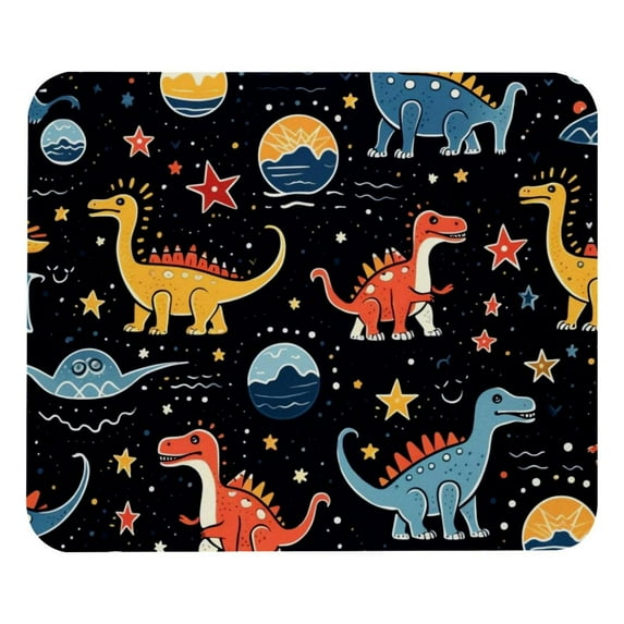 Starry Dinosaur Square 8.3x9.8 Inch Non-Slip Rubber Bottom Printed Desk Mat Gaming Mousepad Mouse Mat for Office and Gaming