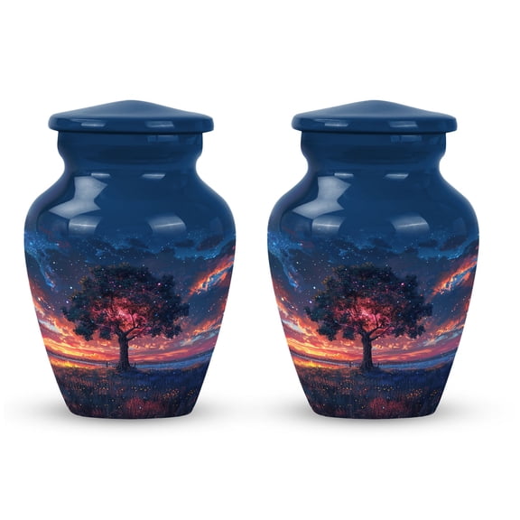 Starry Dusk Reverie Urn For Human Ashes Adult Men - Urns Cremation - Cremains Keepsake - Urns For Adult Male Small (Size -3inch,2pcs)