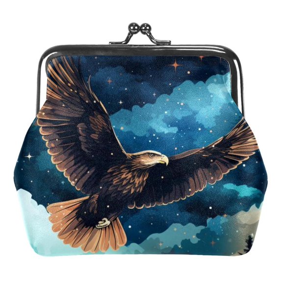 Starry Eagle Coin Purse Kiss Lock Change Purse Vintage Trinkets Pouch