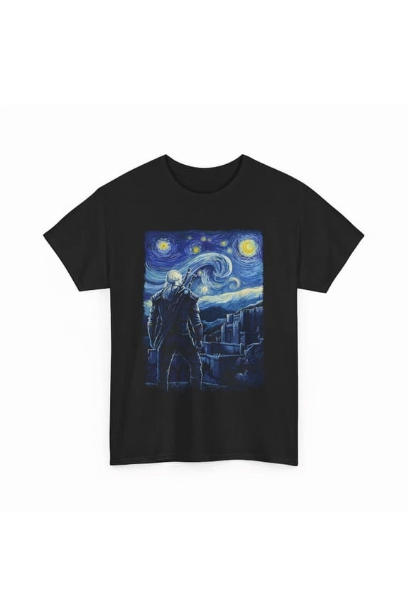 Starry Fantasy Witcher T-Shirt BLACK Unisex S-5XL Hot Trending Shirt, Vintage Birthday Gift