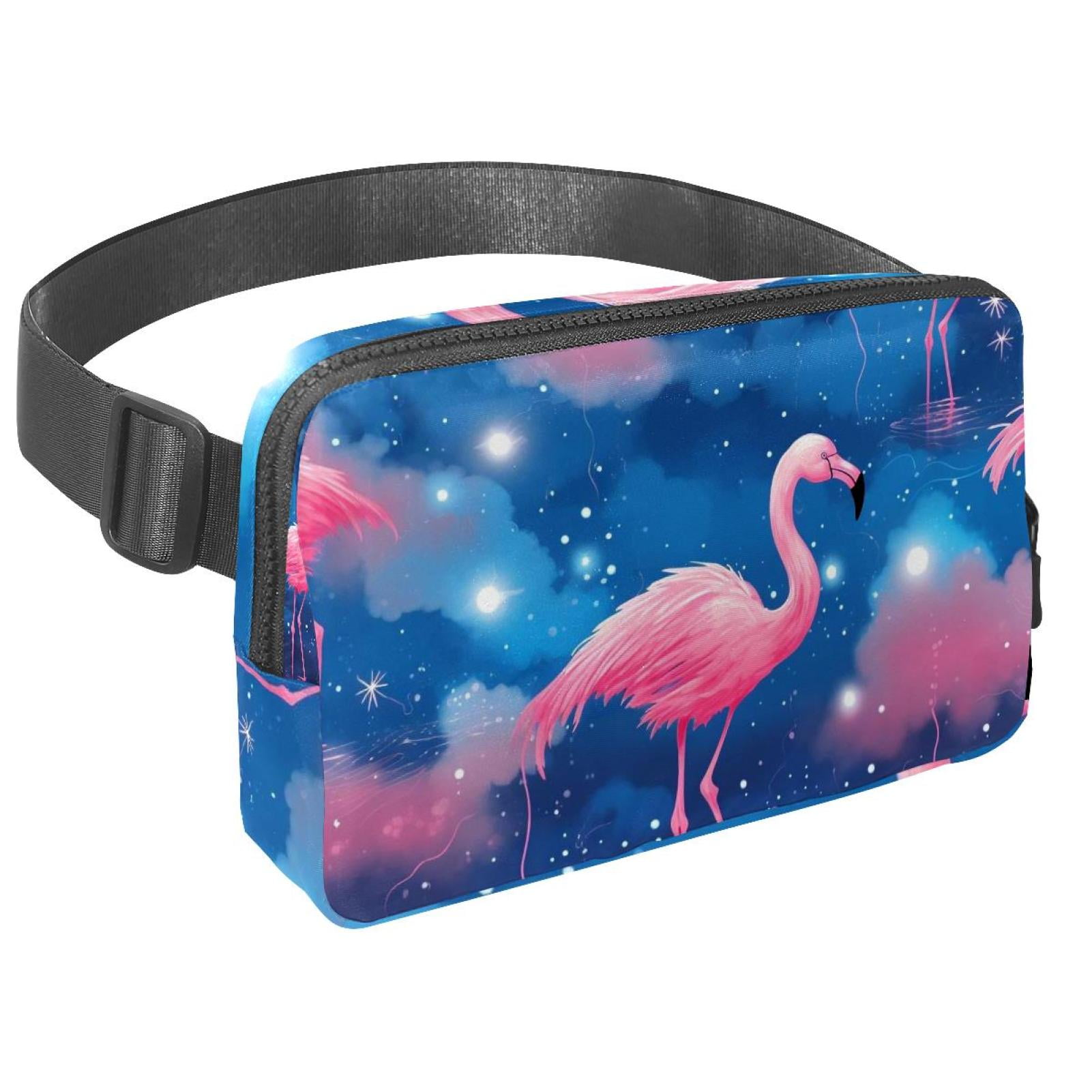 Starry Flamingos Lightweight Adjustable Belt Bag with Extension Strap - Unisex Running Waist Bag