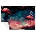 thumbnail image 1 of Starry Flamingos Microfiber Throw Blanket - Soft and Warm Printed Blanket for Sofa, Bed, Couch, Office, and Camping, 1 of 6