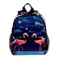 Starry Flamingos School Backpacks With Water Bottle Pocket
