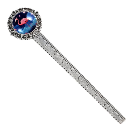 Starry Flamingos Vintage Silver Lace-Edged Bookmark: a Gift for Readers and Book Lovers