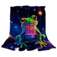 Starry Frog Plush Throw Blanket for Couch 59" x 79" Lightweight Soft