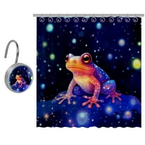 Starry Frog Shower Curtain Set for Bathroom