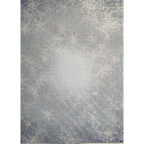 Starry Frost Designer Printed AIDA Fabric. Canvas for embroidery with an applied background KF-1196A