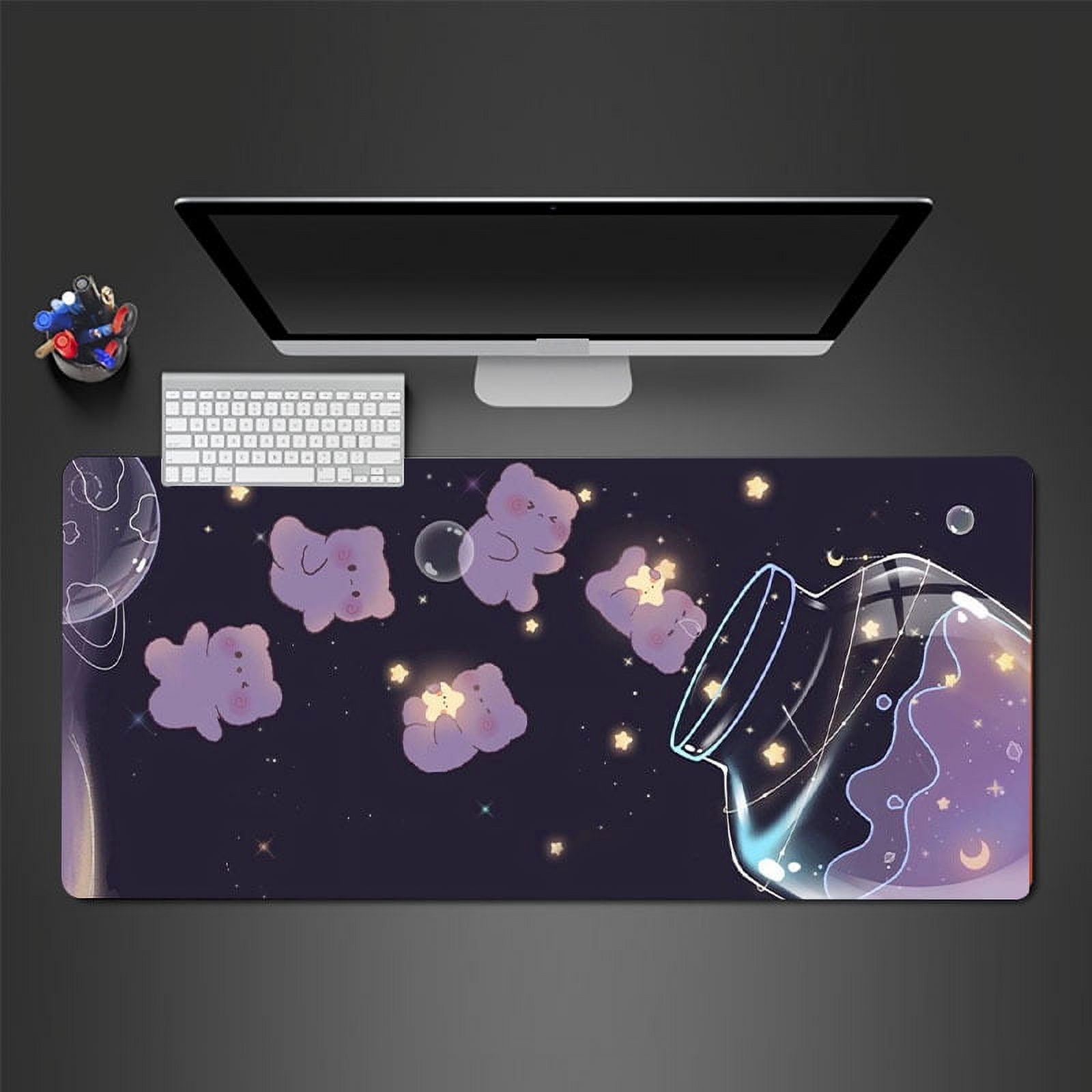 Starry Glass Bear Large Gaming Mousepad Computer HD Keyboard Pad Mouse ...