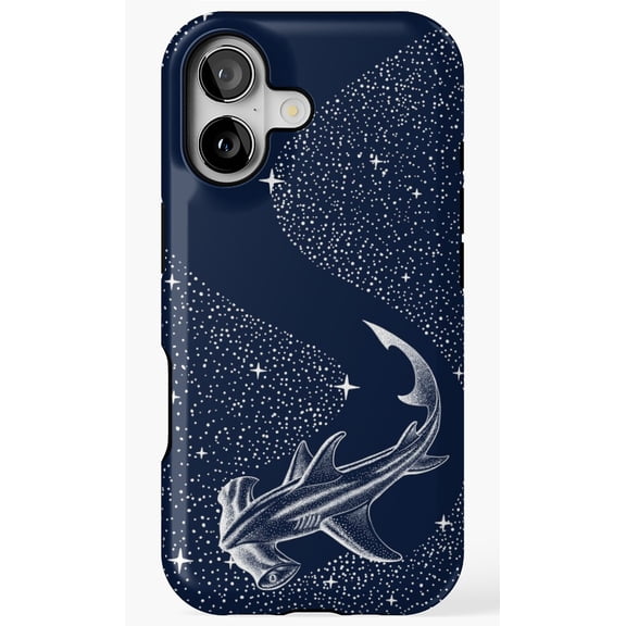 Starry Hammerhead Shark Phone Case for iPhone 17 16 15 14 13 12 11 Pro Max