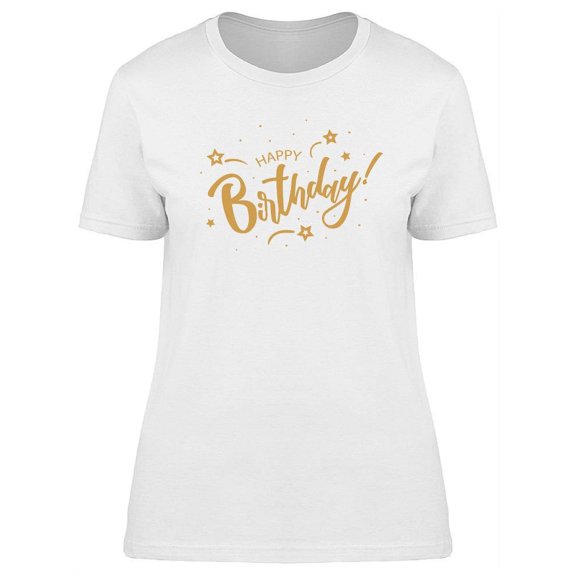 Starry Happy Birthday T-Shirt Women -Image by Shutterstock, Female Medium