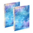 thumbnail image 1 of Starry Light Blue Sky Ring Binder Notebook Journey Note Diary College Ruled Spiral Notebook Study Loose Leaf Paper A5 60 Pages, 1 of 8