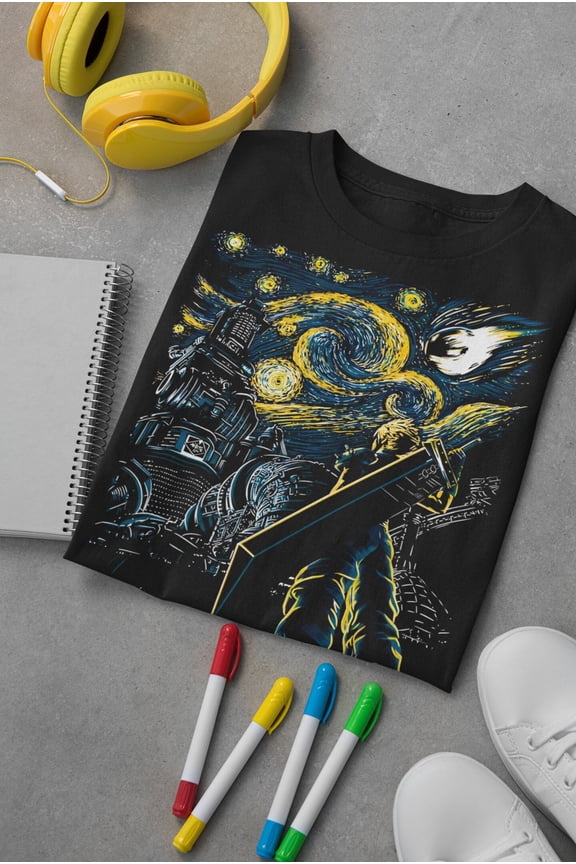 Starry Mako Reactor Unisex Graphic T-shirt, FF7 T-Shirt, Final Fantasy Tee, FF Merch, Moogle Shirt