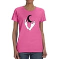 thumbnail image 1 of Starry Moon And Hands Shaped T-Shirt Women -Image by Shutterstock, Female Large, 1 of 4