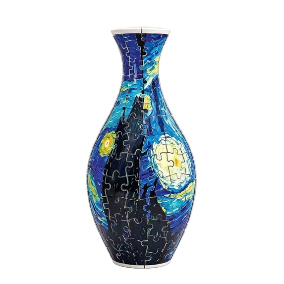 Starry Night 3D Vase Puzzle Craft Kit, Creative DIY Jigsaw Model for Adults, Home Decor Crafts & Unique Gift for Men Women, 1 Pack
