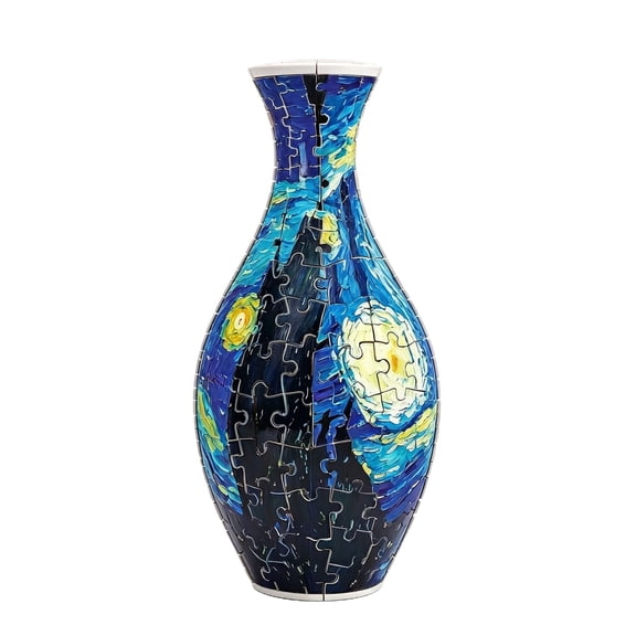 Starry Night 3D Vase Puzzle Craft Kit, Creative DIY Jigsaw Model for Adults, Home Decor Crafts & Unique Gift for Men Women, 1 Pack