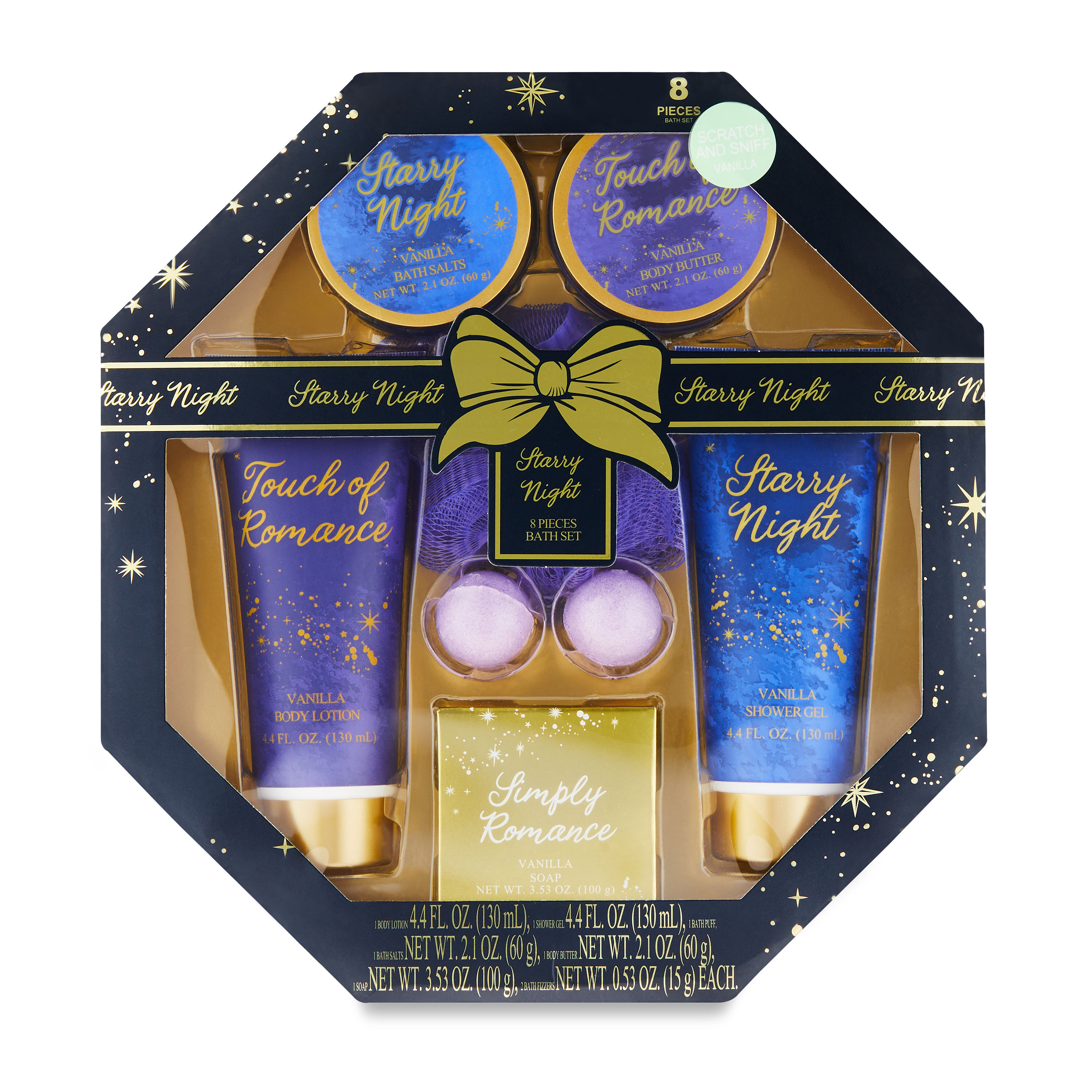 Starry Night 8Piece Bath Gift Set