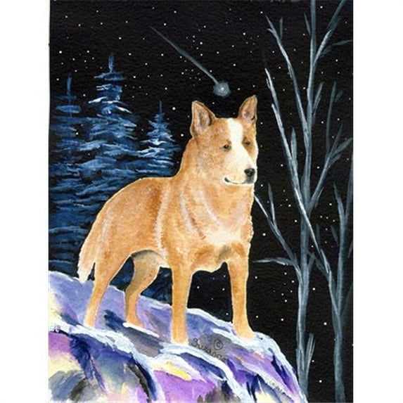Starry Night Australian Cattle Dog Flag - Garden Size