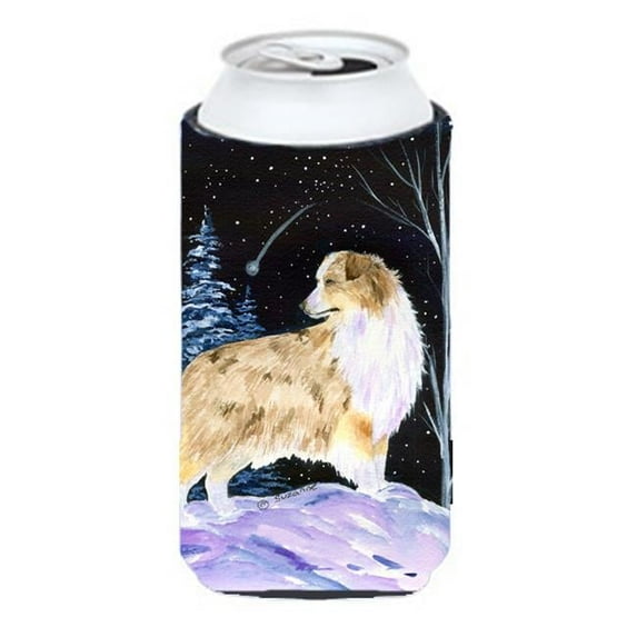 Starry Night Australian Shepherd Tall Boy bottle sleeve Hugger - 22 To 24 oz.
