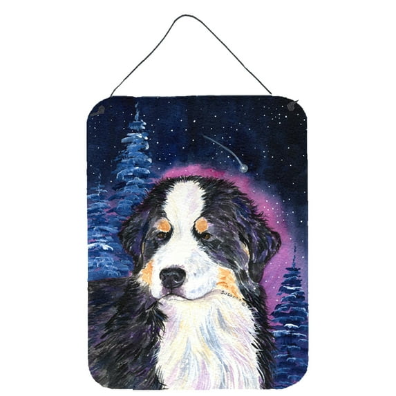 Starry Night Bernese Mountain Dog Aluminium Metal Wall or Door Hanging Prints