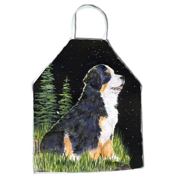 Starry Night Bernese Mountain Dog Apron - 27 x 31 in.