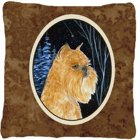 Starry Night Brussels Griffon Decorative Indoor & Outdoor Fabric Pillow