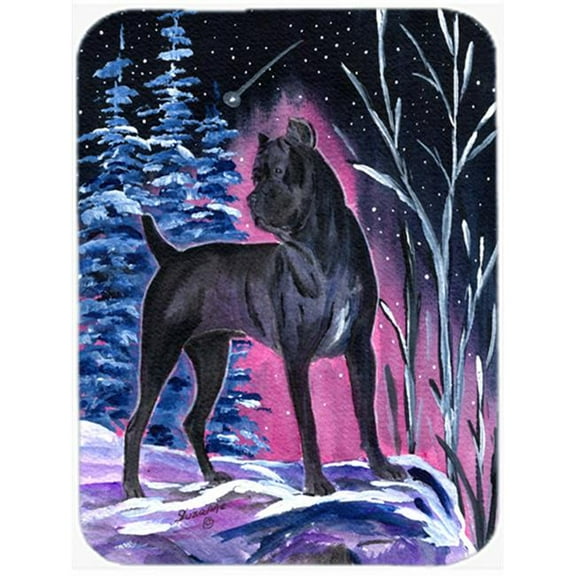 Starry Night Cane Corso Glass Cutting Board - Large
