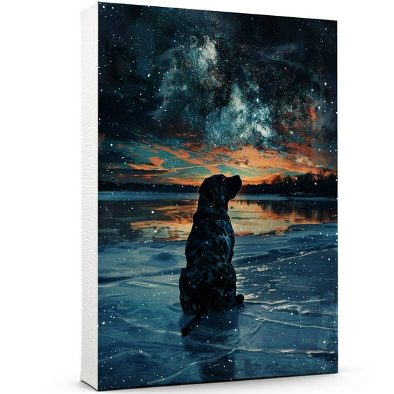 Starry Night Canvas Inspired Bullmastiff Dog Pet Family Friend Peace Oil Painting Art Print Poster Wall Decor