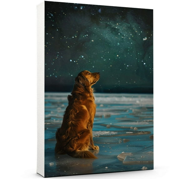 Starry Night Canvas Inspired Irish Setter Dog Pet Family Friend Peace Oil Painting Art Print Poster Wall Decor