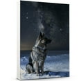 thumbnail image 1 of Starry Night Canvas Inspired Norwegian Elkhound Dog Pet Family Friend Peace Oil Painting Art Print Poster Wall Decor, 1 of 6