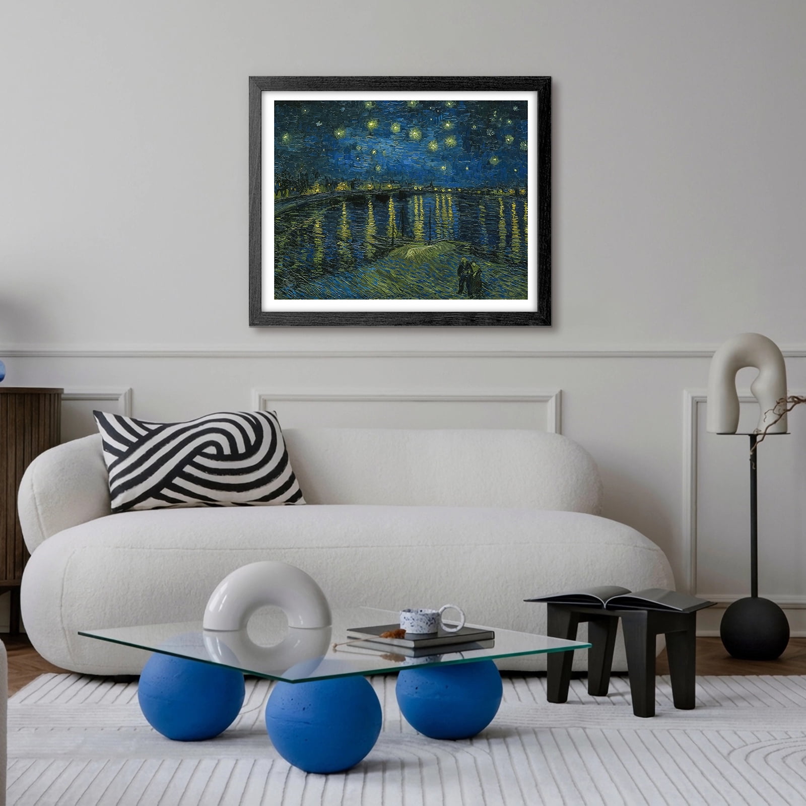 Stampa Su Tela Van Gogh Notte Stellata – 30x20 A1 – Incorniciata E Pronta Da Appendere - Foto 5